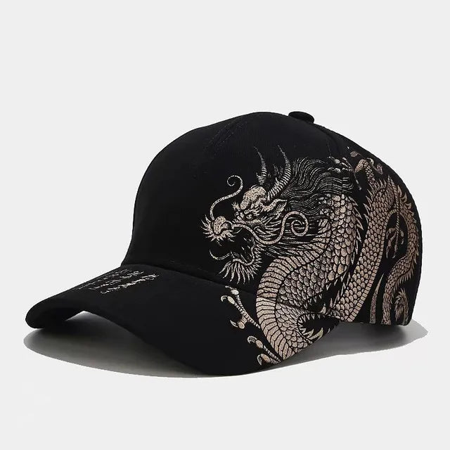 Men and women universal new Chinese dragon printing paragraph duck tongue cap pattern neutral wind adjustable baseball cap - Onvynix Labs