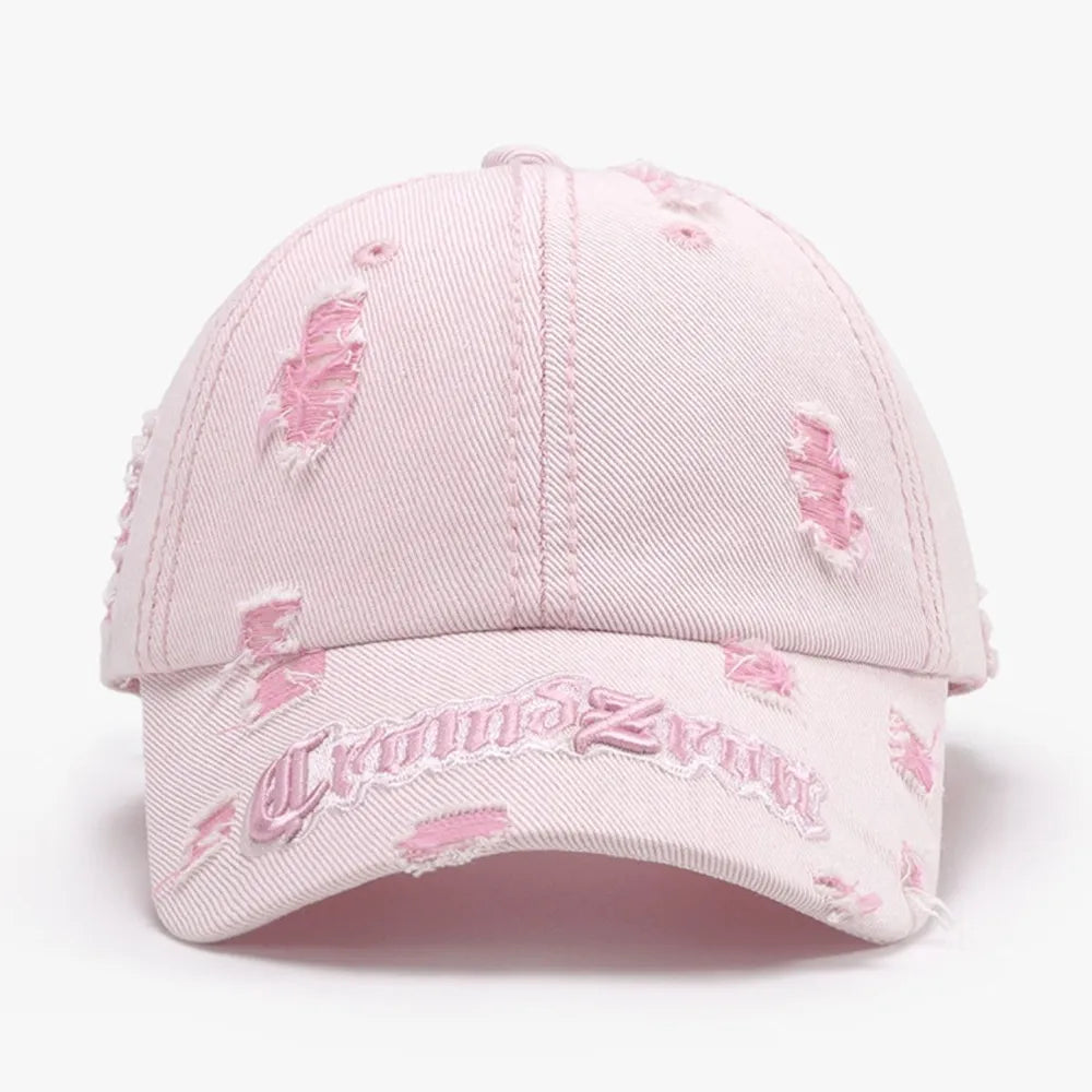Distressed Letter Embroidered Baseball Cap - Onvynix Labs