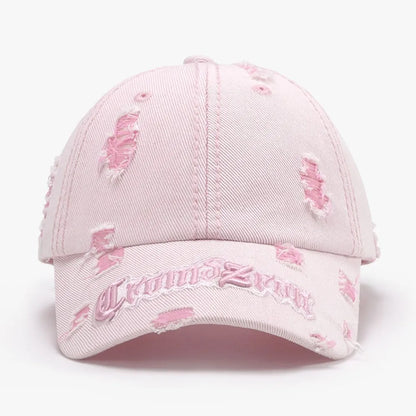 Distressed Letter Embroidered Baseball Cap - Onvynix Labs
