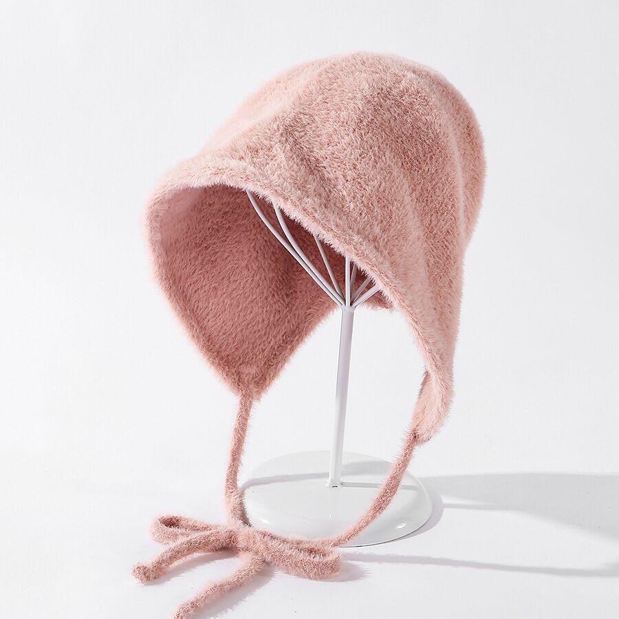 Women Autumn Winter New Plush Velvet Fisherman Hat Fashion Soft Rear Split Tether Wild Foldable Basin Cap Dome Bucket Hat Beanie - Onvynix Labs
