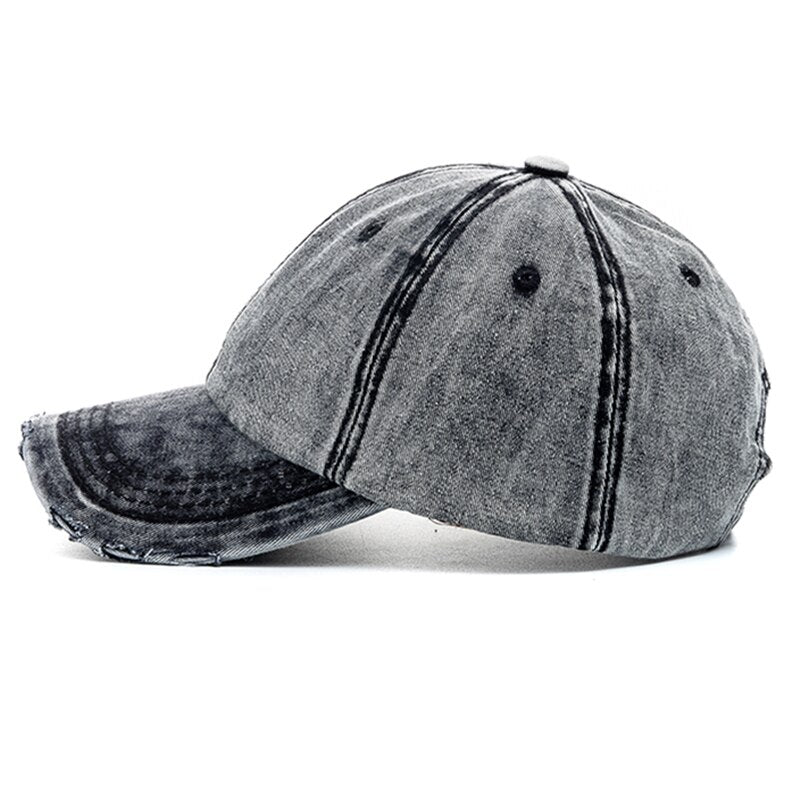New Unisex Washed Cotton Cap High Quality Denim Plain Baseball Cap Men Women Adjustable Casual Outdoor Streetwear Fashion Hat - Onvynix Labs