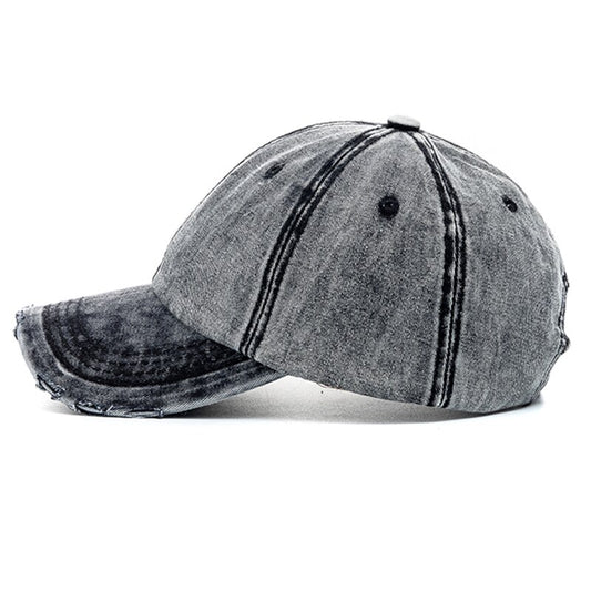 New Unisex Washed Cotton Cap High Quality Denim Plain Baseball Cap Men Women Adjustable Casual Outdoor Streetwear Fashion Hat - Onvynix Labs