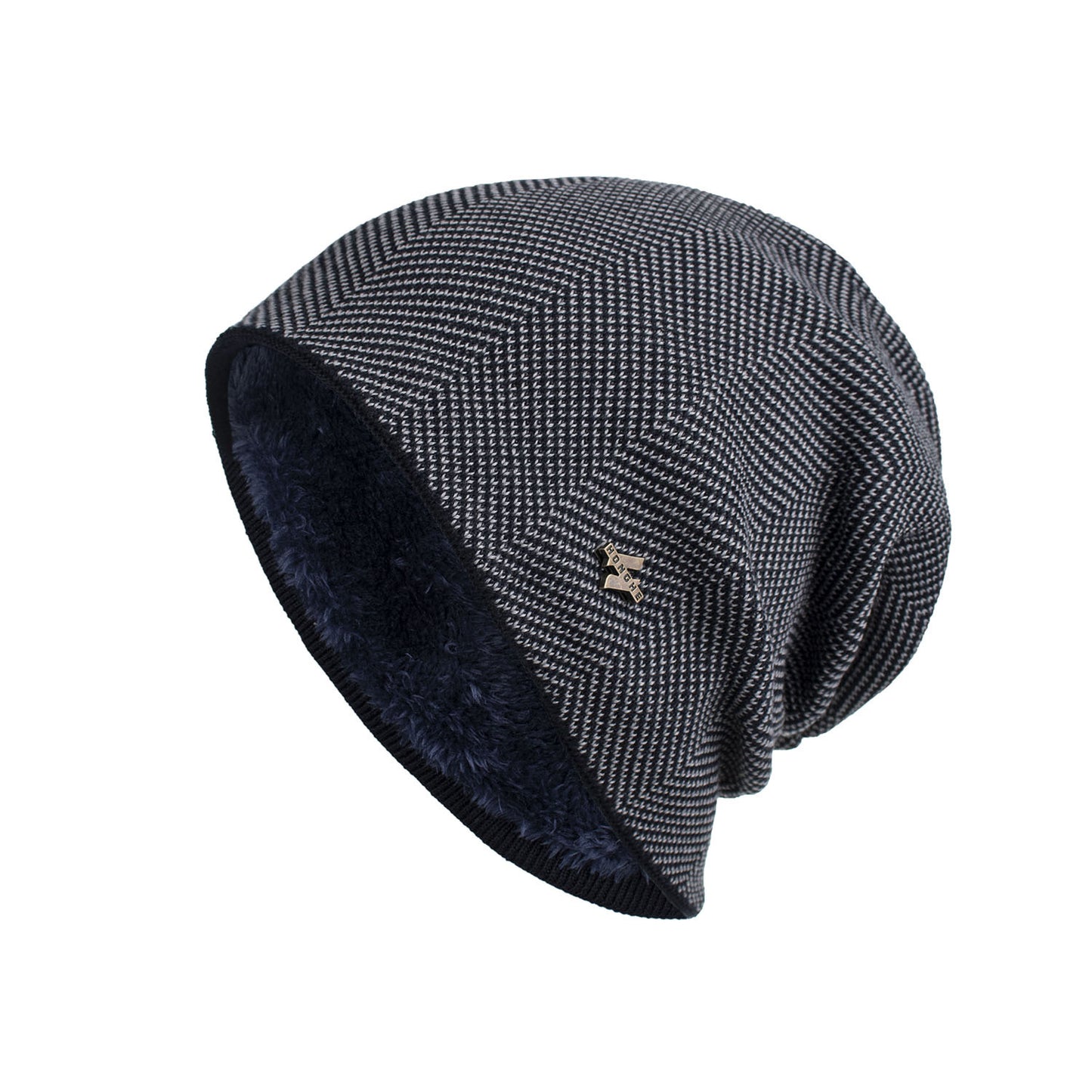 Velvet H-iron label pullover cap knitted yarn cap - Onvynix Labs