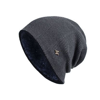 Velvet H-iron label pullover cap knitted yarn cap - Onvynix Labs