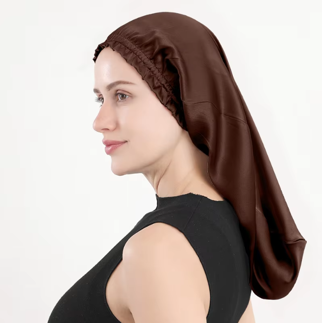 Sleeping cap mulberry silk long hair cap fungus side length cylindrical cap - Onvynix Labs