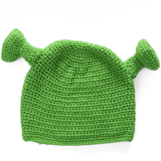 Unisex Balaclava Monster Shrek Hat Wool Winter Knitted Hats Green Party Funny Beanie Skullies Cap for Women Men Pure Handmade - Onvynix Labs