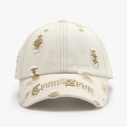 Distressed Letter Embroidered Baseball Cap - Onvynix Labs