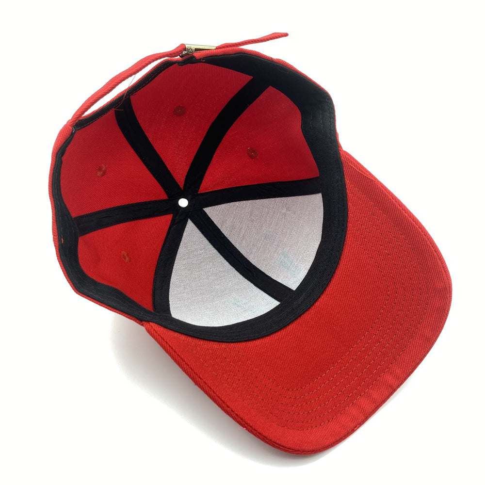 Anime soccer player hat embroidered red baseball cap duckbill cap - Onvynix Labs