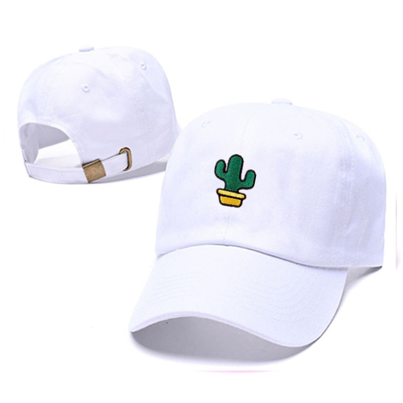 Cute Plant Embroidered Cap Cactus Embroidered Cap Outdoor Embroidered Curved Brim Cap Washed Soft Cap - Onvynix Labs