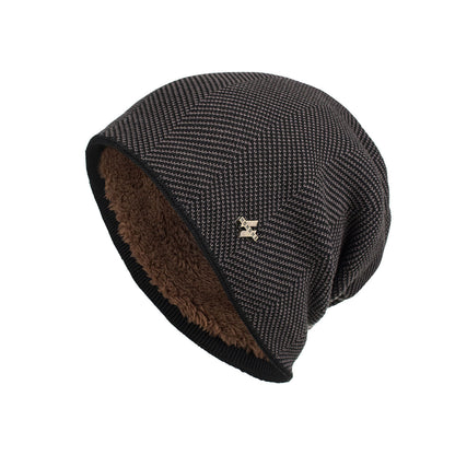 Velvet H-iron label pullover cap knitted yarn cap - Onvynix Labs