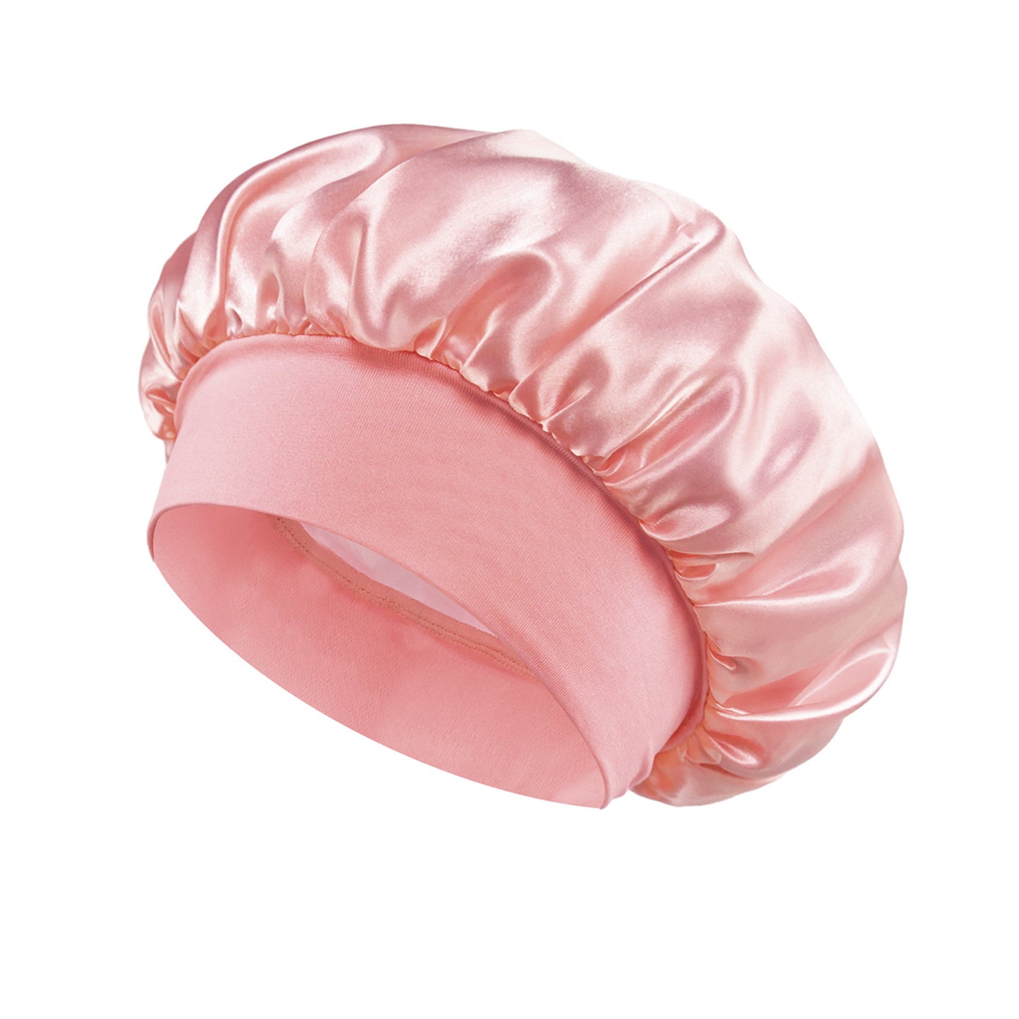 Solid Color Bath Cap Adult Fashion Satin Wide Brim Sleep Cap for Women Chemotherapy Hair Care - Onvynix Labs