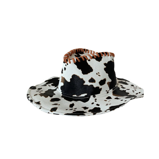Hot Girl Fashion PU Leather Cow Dot Hat Pattern Panama Jazz Hat Western Cowboy Hat Lady Cute Retro Vacation Men Women Casual Cap - Onvynix Labs