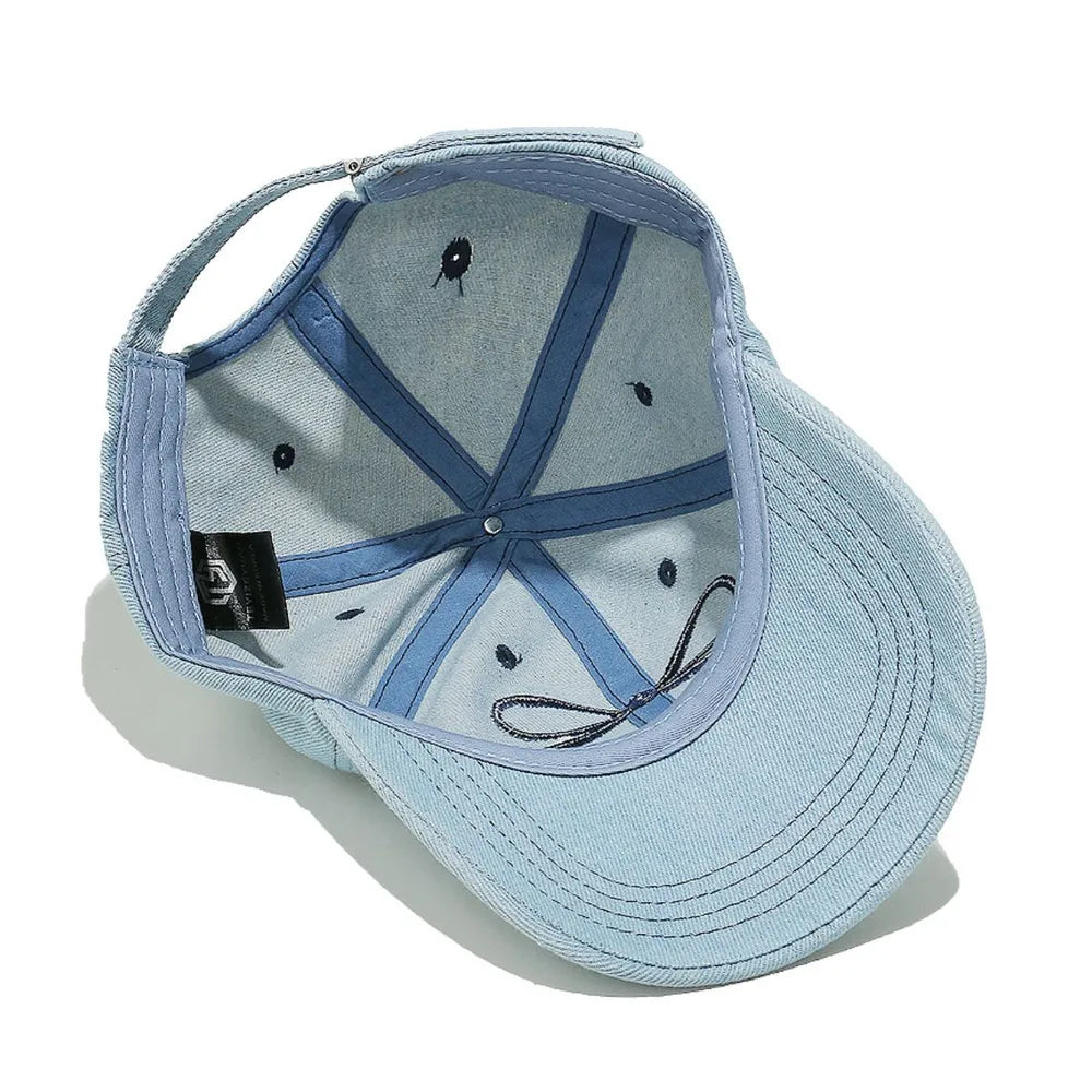 Bow Embroidered Denim Baseball Cap - Onvynix Labs