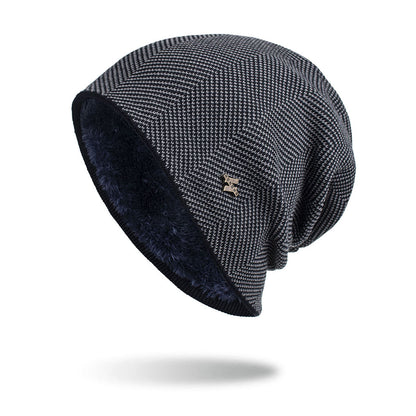Velvet H-iron label pullover cap knitted yarn cap - Onvynix Labs
