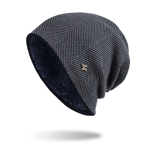 Velvet H-iron label pullover cap knitted yarn cap - Onvynix Labs