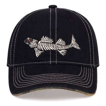 Hot selling fishbone embroidered baseball cap, outdoor sports cap, sunscreen cap, sunshade cap, duck tongue cap, travel cap - Onvynix Labs