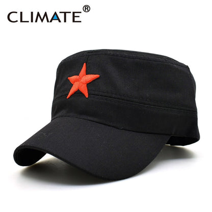 CLIMATE Communist Cap Caps Hats Men Red Star Army Cap Party Men International Brigades Flat Top Cool Army Military Hat Caps Man - Onvynix Labs