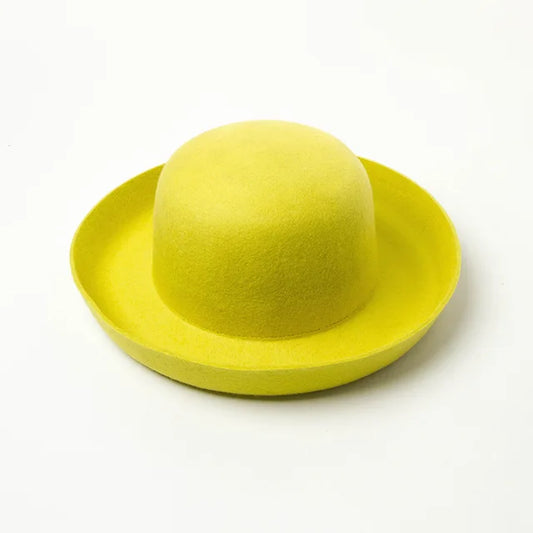 Autumn Winter New Solid Color Retro Dome Curled Wool Top Hat Travel Hat Fashion Casual Fedora Cap Chapeu Feminino Sombrero Mujer - Onvynix Labs