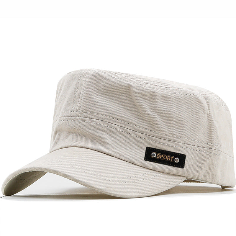 Retro Flat Cap Men's Military Cap Spring And Summer Solid Color Cap Travel And Leisure Sun Hat Outdoor Mountaineering Hat - Onvynix Labs
