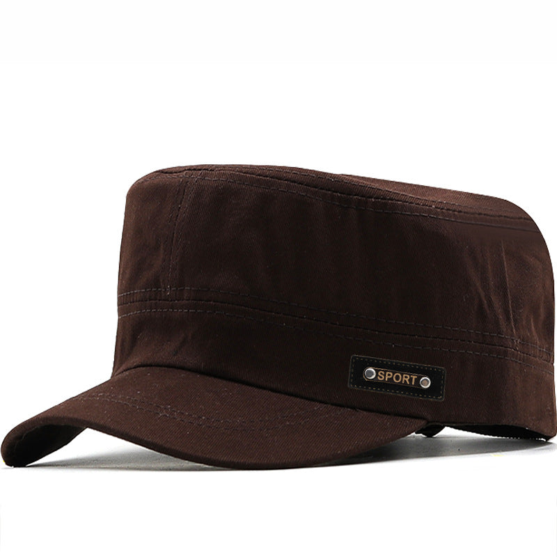 Retro Flat Cap Men's Military Cap Spring And Summer Solid Color Cap Travel And Leisure Sun Hat Outdoor Mountaineering Hat - Onvynix Labs