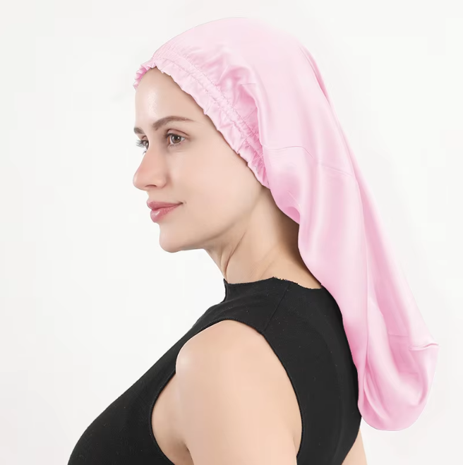 Sleeping cap mulberry silk long hair cap fungus side length cylindrical cap - Onvynix Labs