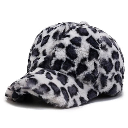 Short Brim Leopard Print Adjustable Women Baseball Cap Zebra Stripes Autumn Winter Short Plush Dad Hat Snapback - Onvynix Labs