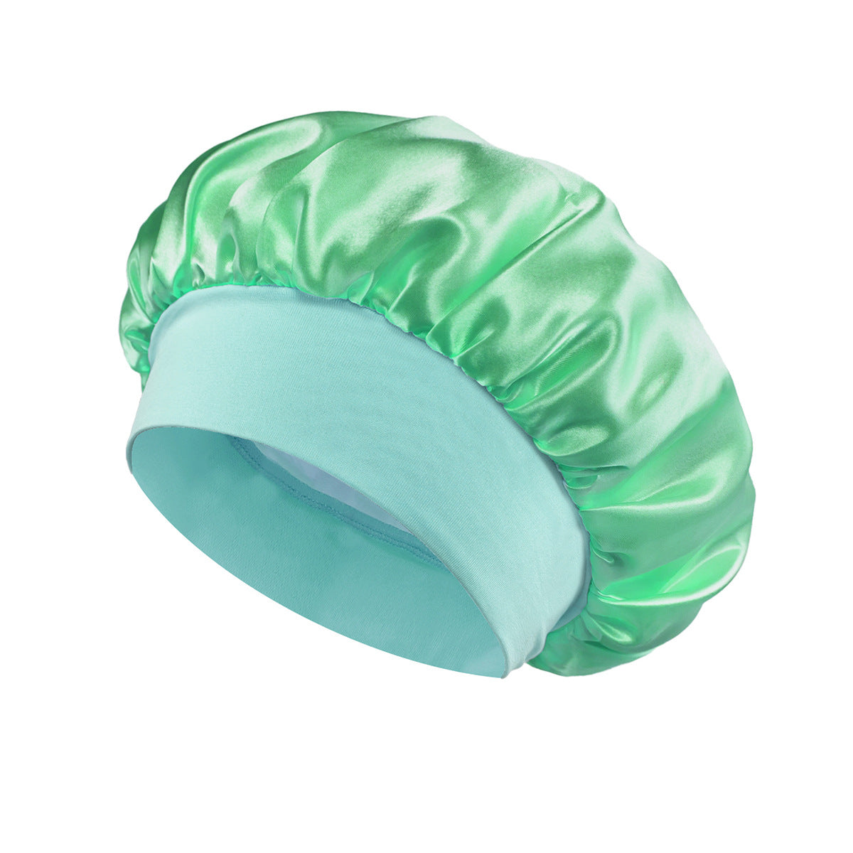 Solid Color Bath Cap Adult Fashion Satin Wide Brim Sleep Cap for Women Chemotherapy Hair Care - Onvynix Labs