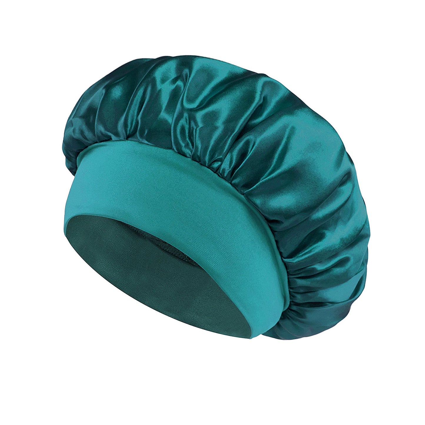 Solid Color Bath Cap Adult Fashion Satin Wide Brim Sleep Cap for Women Chemotherapy Hair Care - Onvynix Labs