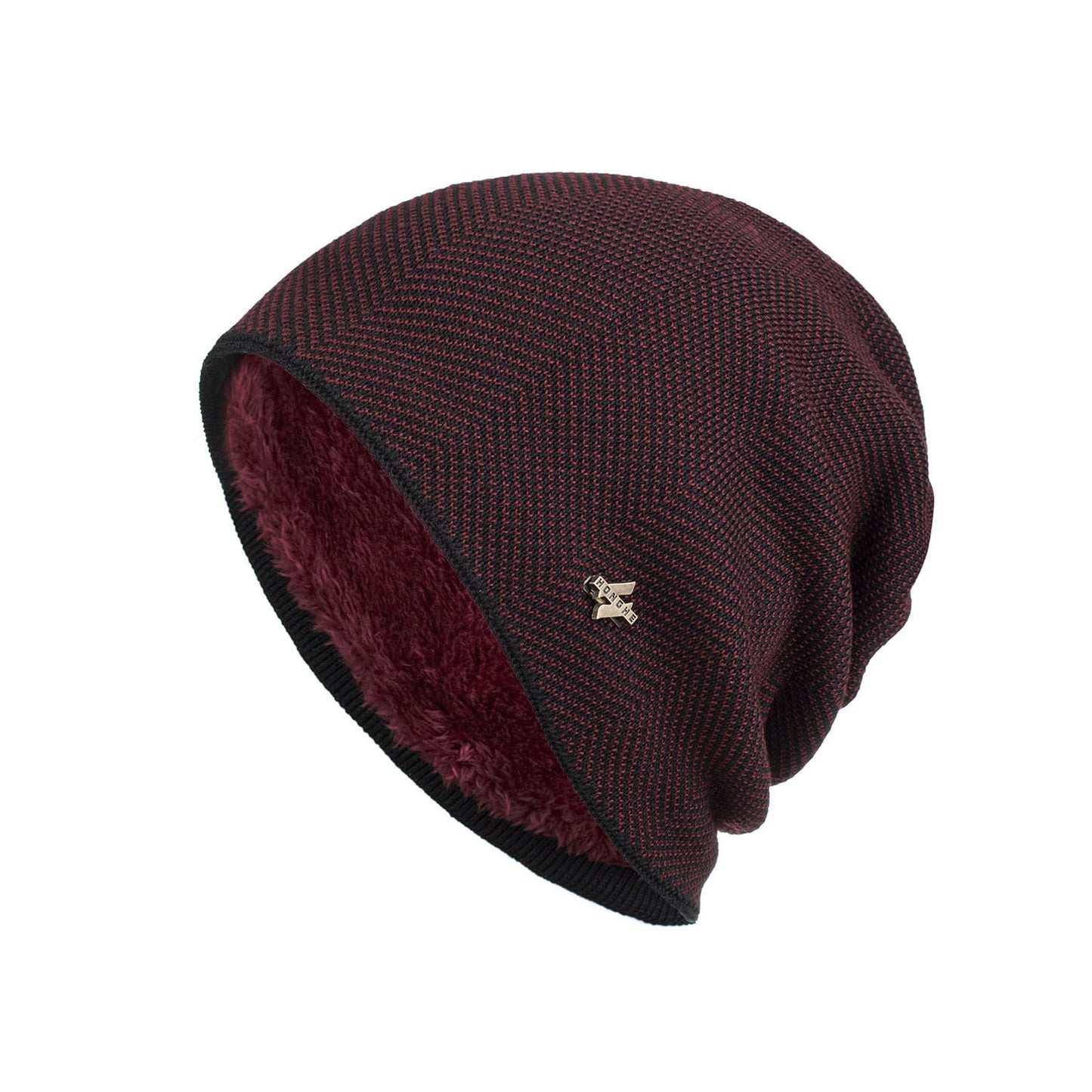 Velvet H-iron label pullover cap knitted yarn cap - Onvynix Labs