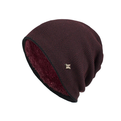 Velvet H-iron label pullover cap knitted yarn cap - Onvynix Labs