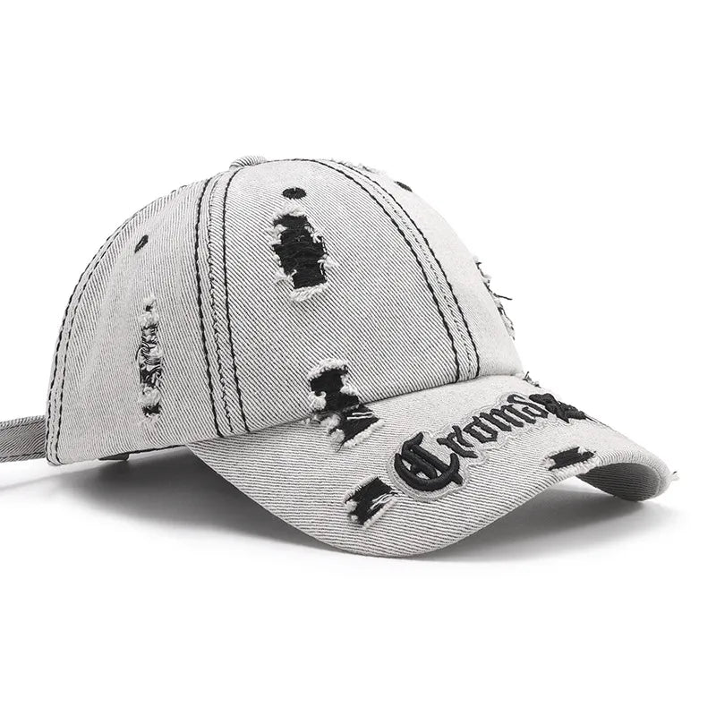 Distressed Letter Embroidered Baseball Cap - Onvynix Labs
