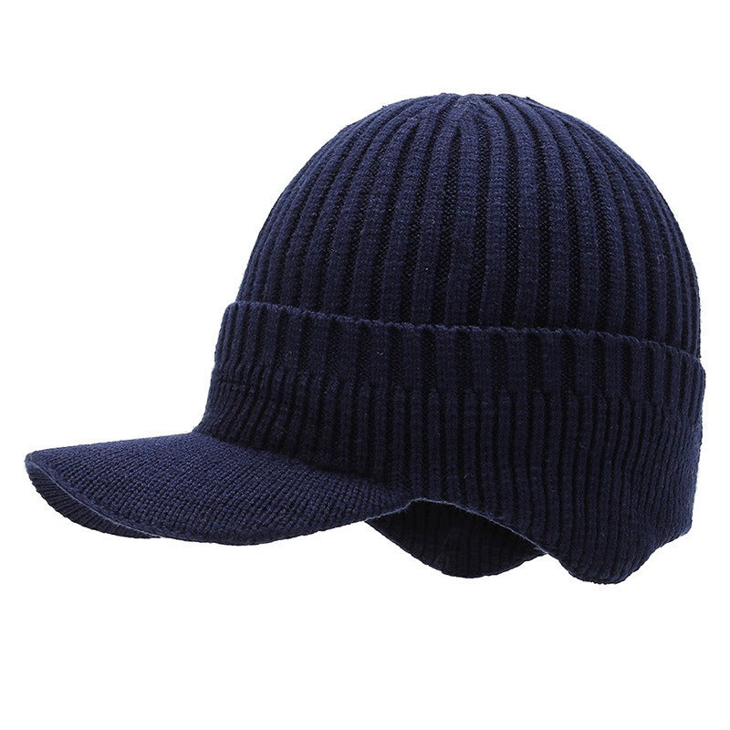 Hats Men's Autumn and Winter Woolen Hats Plush Thickened Knit Hats Korean Fashion Earmuffs Headcap Cold proof Warm Cap - Onvynix Labs