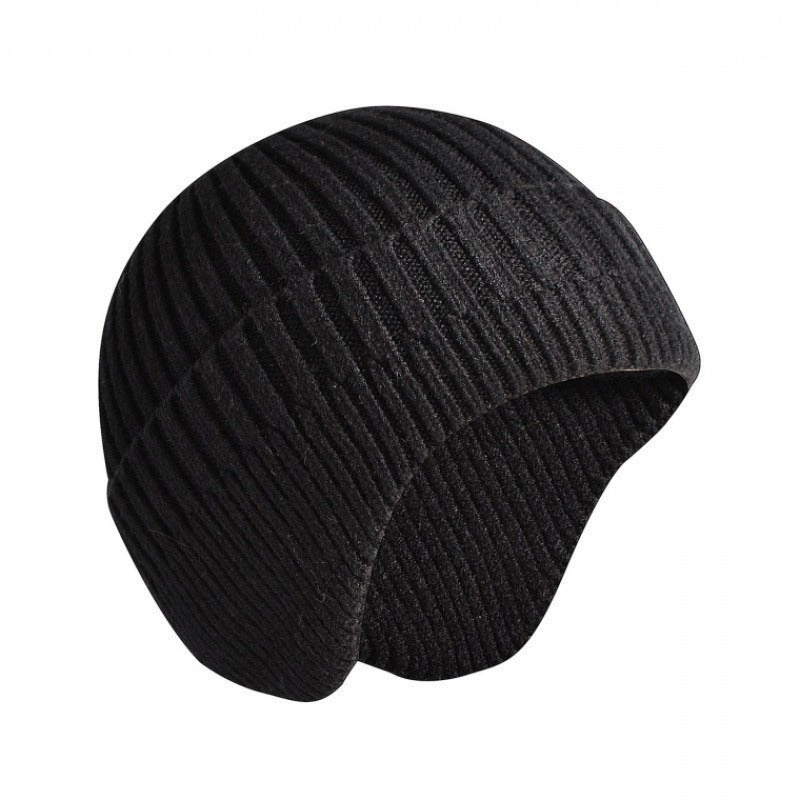 Hats Men's Autumn and Winter Woolen Hats Plush Thickened Knit Hats Korean Fashion Earmuffs Headcap Cold proof Warm Cap - Onvynix Labs