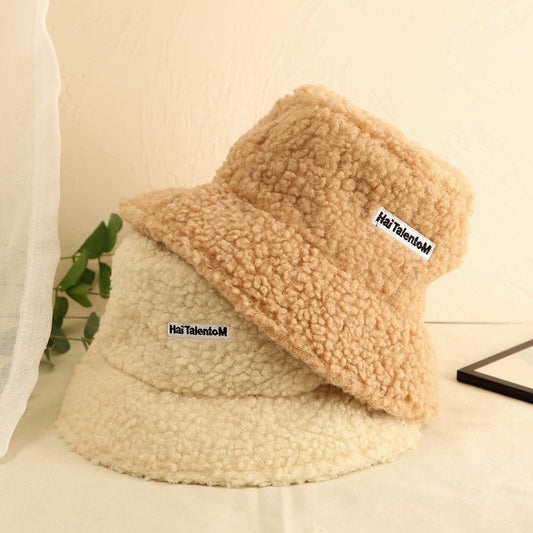 Hat Female Autumn And Winter Warm Lambswool Fishing Cap Korean Fashion Plush Cap New Fashion Letter Cap - Onvynix Labs