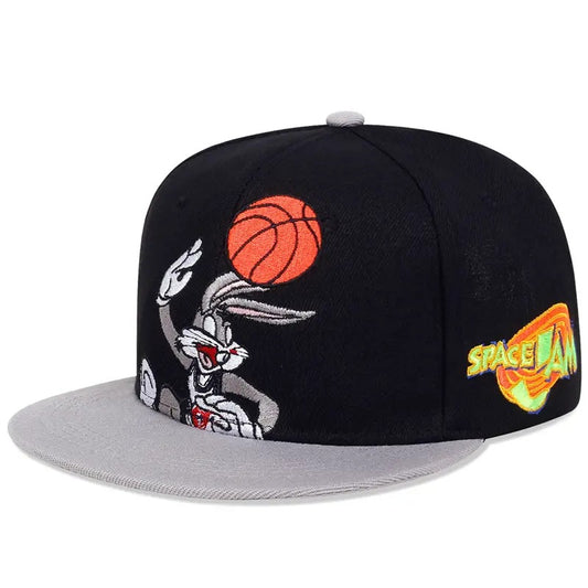 Hip hop flat brimmed hat rabbit embroidery street dance baseball cap sports basketball sun hat - Onvynix Labs