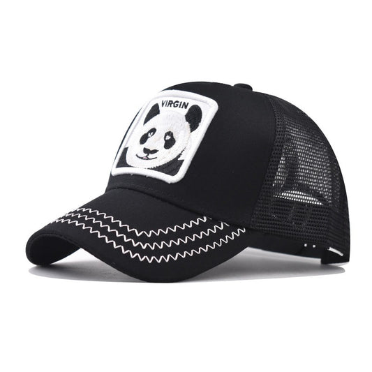 Thickened and hardened panda animal mesh cap embroidered baseball cap men and women personalized peaked cap - Onvynix Labs