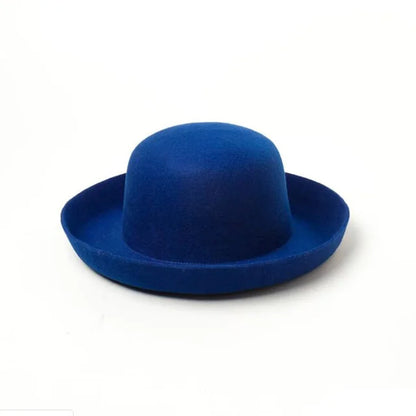 Autumn Winter New Solid Color Retro Dome Curled Wool Top Hat Travel Hat Fashion Casual Fedora Cap Chapeu Feminino Sombrero Mujer - Onvynix Labs