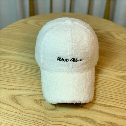Lamb Hair Hat Female Autumn And Winter Fashion Plush Duck Tongue Hat Winter Lambswool Baseball Cap Winter - Onvynix Labs