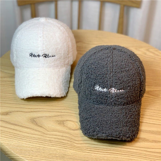 Lamb Hair Hat Female Autumn And Winter Fashion Plush Duck Tongue Hat Winter Lambswool Baseball Cap Winter - Onvynix Labs