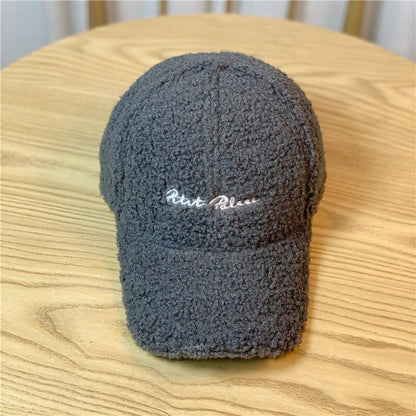 Lamb Hair Hat Female Autumn And Winter Fashion Plush Duck Tongue Hat Winter Lambswool Baseball Cap Winter - Onvynix Labs