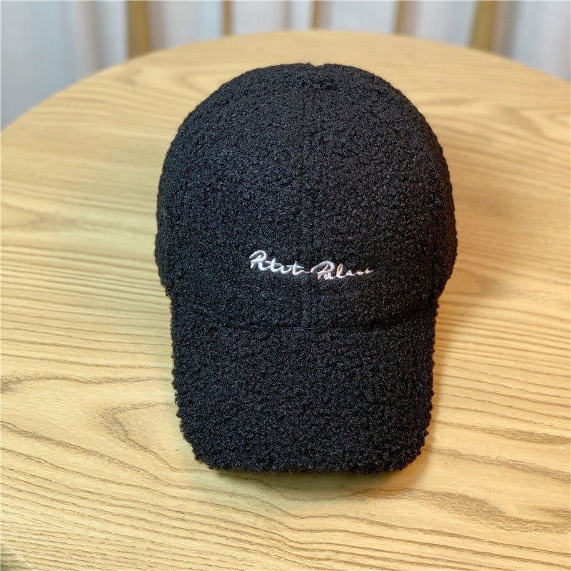 Lamb Hair Hat Female Autumn And Winter Fashion Plush Duck Tongue Hat Winter Lambswool Baseball Cap Winter - Onvynix Labs