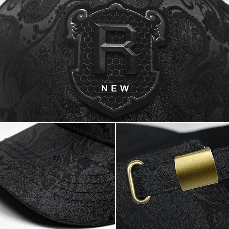 Spring and Summer New Hat Men's Tall Crown Cashew Embossed Baseball Cap Fashion Face-Looking Small Men Casual Peaked Cap - Onvynix Labs