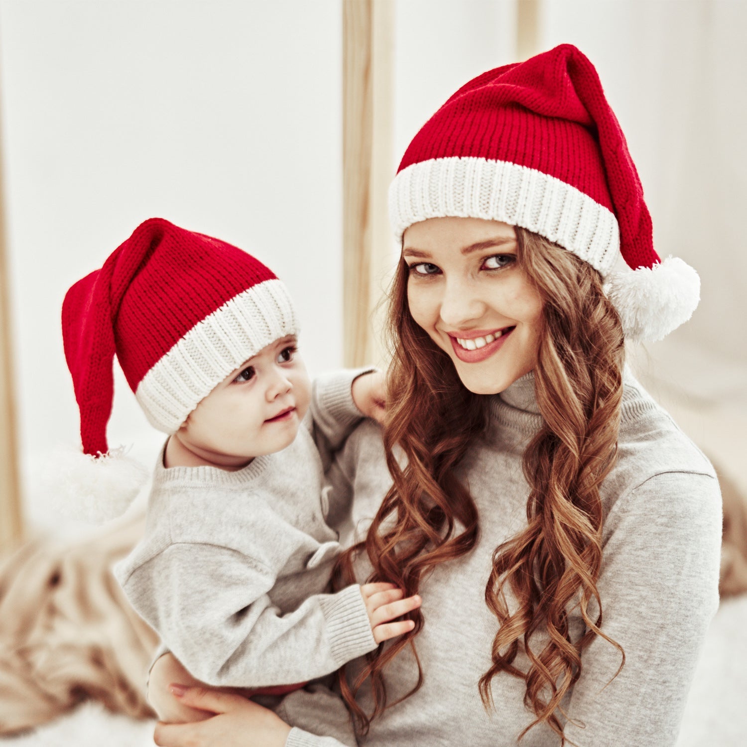 Winter Fur Ball Mother Baby Knitting Cap Christmas Warm Cap Parent-Child Cap - Onvynix Labs
